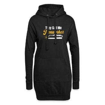 They call me an ironworker, a craftsman, - Hoodie Dress - black - Front