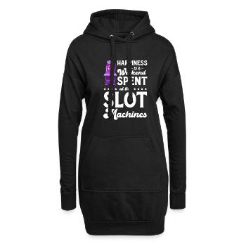 Glück Ist Ein Wochenende, Das Am - Hoodie-Kleid - Schwarz - Vorne