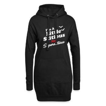 Je suis un peu têtu, pas superstitieux ? - Sweat-shirt à capuche long Femme - noir - Devant