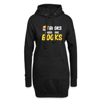 Livres! J’ai besoin de plus de livres ! Drôle - Sweat-shirt à capuche long Femme - noir - Devant