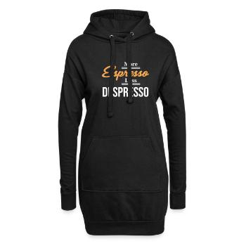 Mehr Espresso Weniger Depresso Barista - Hoodie-Kleid - Schwarz - Vorne