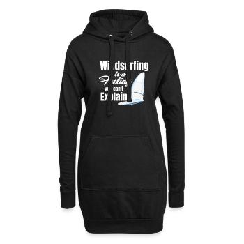 Windsurfen Ist Ein Gefühl, Das Man Nicht Erklären - Hoodie-Kleid - Schwarz - Vorne