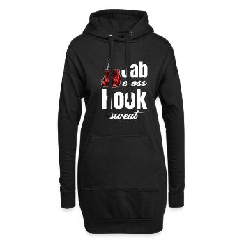Jab Cross Hook Sweat Lustiges Kickboxen - Hoodie-Kleid - Schwarz - Vorne
