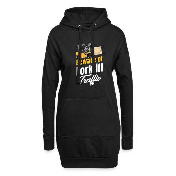 Méfiez-vous de la circulation des chariots élévateurs. - Sweat-shirt à capuche long Femme - noir - Devant