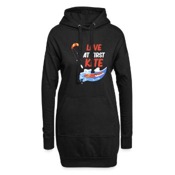 Coup de foudre Planche à voile de kitesurf - Sweat-shirt à capuche long Femme - noir - Devant