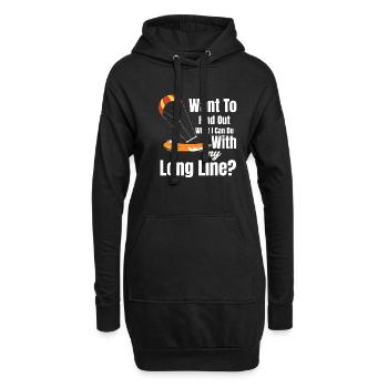 Voulez-vous savoir ce que je peux faire avec mon - Sweat-shirt à capuche long Femme - noir - Devant