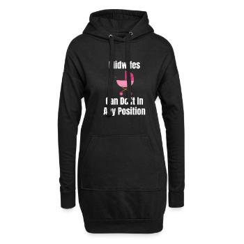 Hebammen Können Es In Jeder Position Tun - Hoodie-Kleid - Schwarz - Vorne