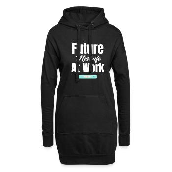 Une future sage-femme au travail devant le - Sweat-shirt à capuche long Femme - noir - Devant
