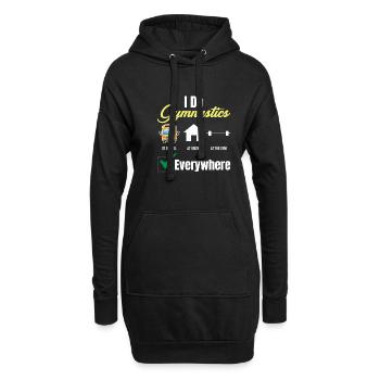 Ich Mache Überall Gymnastik Lustiger - Hoodie-Kleid - Schwarz - Vorne