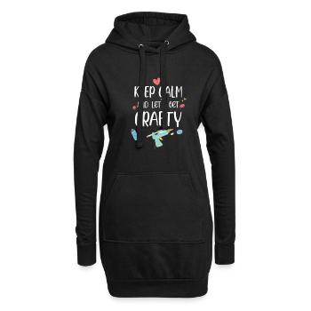 Bleib Ruhig Und Lass Uns Handwerklich Töpfermaler - Hoodie-Kleid - Schwarz - Vorne