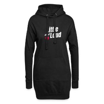 Wenig Und Laut Lustiger Cheerflyer Fußball - Hoodie-Kleid - Schwarz - Vorne