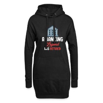 Une légende de la banque a pris sa retraite - Sweat-shirt à capuche long Femme - noir - Devant