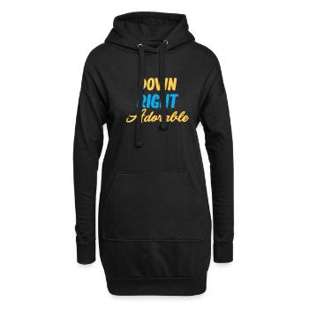 Autisme carrément adorable du syndrome de Down - Sweat-shirt à capuche long Femme - noir - Devant