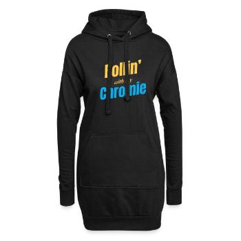 Rouler avec mon autisme trisomique Chromie - Sweat-shirt à capuche long Femme - noir - Devant