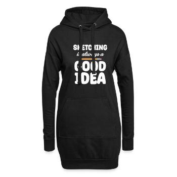 Sketchy Mood Sketch Artist Maler Zeichnen - Hoodie-Kleid - Schwarz - Vorne