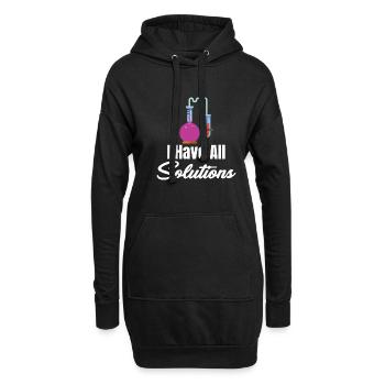 J’ai toute la science de la chimie des solutions - Sweat-shirt à capuche long Femme - noir - Devant