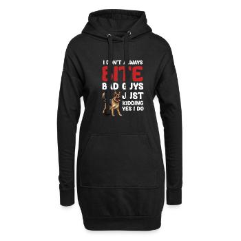 Ich Beiße Nicht Immer Bösewichte. Nur Ein Scherz, - Hoodie-Kleid - Schwarz - Vorne