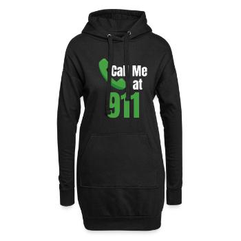 Rufen Sie Mich Unter An. Dispatcher First - Hoodie-Kleid - Schwarz - Vorne