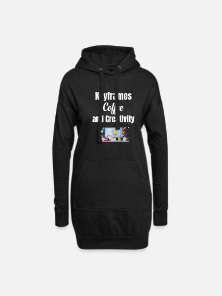 Keyframes, Kaffee Und Kreativität Lustiger - Hoodie-Kleid - Schwarz