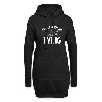 Ich Würde Lieber Fliegen, Hubschrauberliebhaber, - Hoodie-Kleid - Schwarz - Vorne