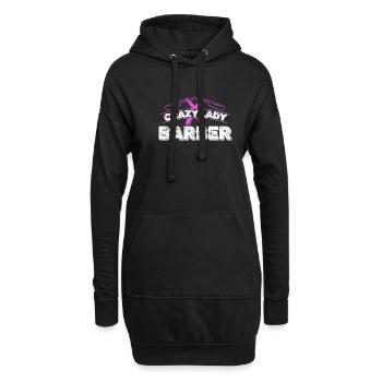 Crazy Lady Barber Barbershop Fashion Cosmetologist - Hoodie-Kleid - Schwarz - Vorne