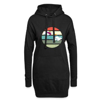 Drachen fliegen lassen - Kitesurfer - Hoodie-Kleid - Schwarz - Vorne