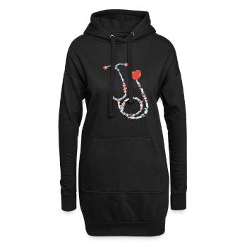 Doctor Nurse Medical Icons Stethoscope - Hoodie-Kleid - Schwarz - Vorne