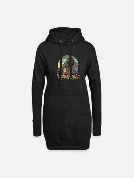 Alter Katastrophe - lustiger Spruch vintage retro - Hoodie-Kleid - Schwarz