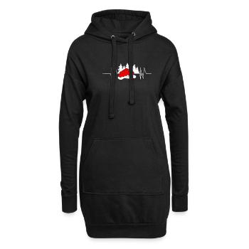Forêt-Noire Herzschlag Bollenhut Vacances - Sweat-shirt à capuche long Femme - noir - Devant