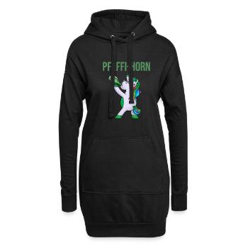 Pfeffi Party Shirt mit Einhorn - Hoodie-Kleid - Schwarz - Vorne