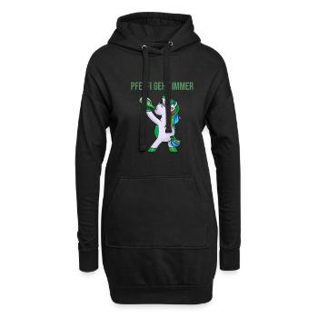 Pfeffi Party Shirt mit Einhorn - Hoodie-Kleid - Schwarz - Vorne