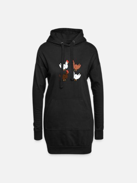 Kip - Hoodiejurk - zwart