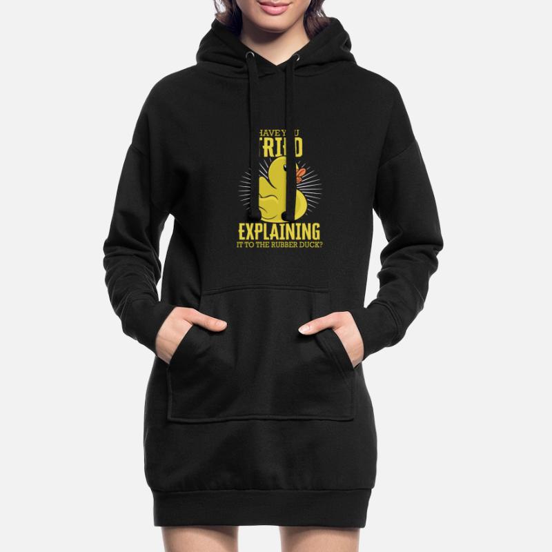 Explaining To Rubber Duck Programmierer Debugging Hoodie-Kleid