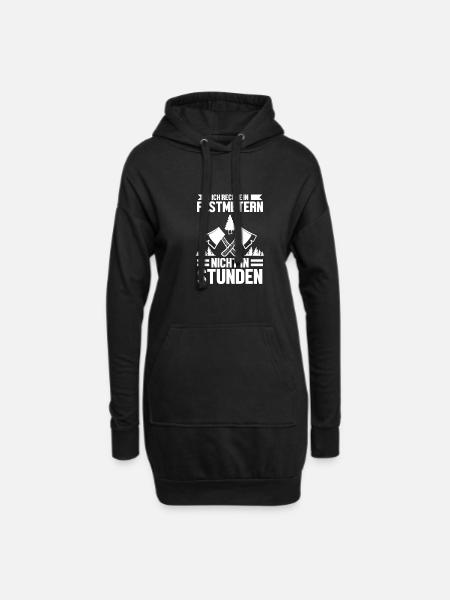 Festmetern Nicht Stunden Holzfäller Bäume Förster - Hoodie-Kleid - Schwarz