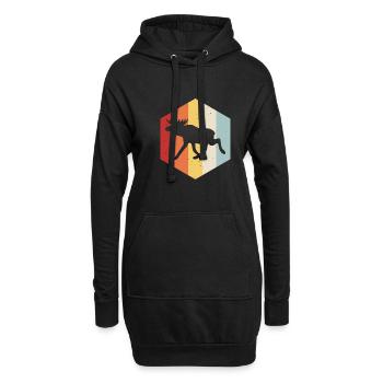 Vintage Retro Elch Geschenk für Schweden Urlaub - Hoodie-Kleid - Schwarz - Vorne