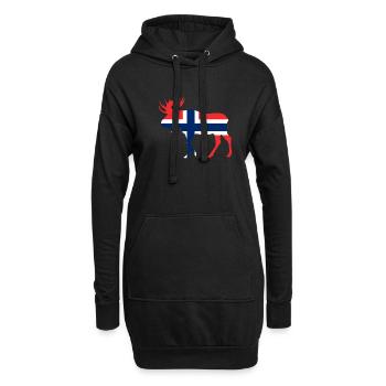 Norge Orignal / Norvège drapeau vacances voyage cadeau - Sweat-shirt à capuche long Femme - noir - Devant