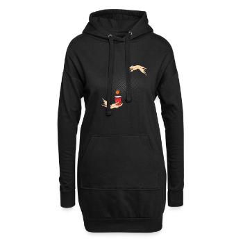 Michelangelo mains beerpong - Sweat-shirt à capuche long Femme - noir - Devant