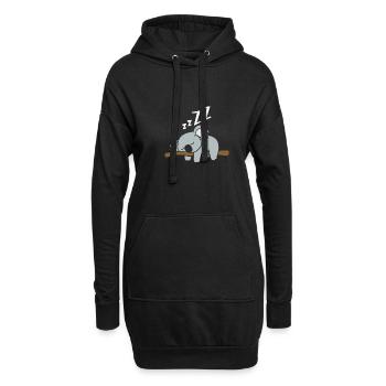 Müder fauler Koala der auf einem Ast schläft - Hoodie-Kleid - Schwarz - Vorne