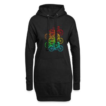 Fahrrad - Hoodie-Kleid - Schwarz - Vorne
