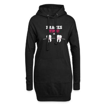 Zahnspange Mund Zähne Kieferorthopäde - Hoodie-Kleid - Schwarz - Vorne