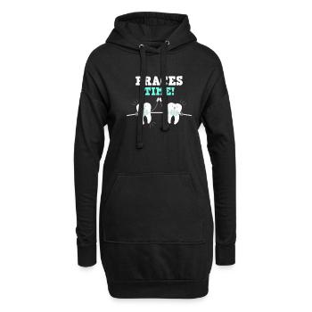 Zahnspange Mund Zähne Kieferorthopäde - Hoodie-Kleid - Schwarz - Vorne