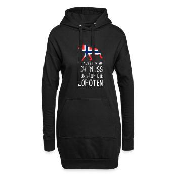 Ich Muss Gar Nix Lofoten Norwegen Norge Elch - Hoodie-Kleid - Schwarz - Vorne