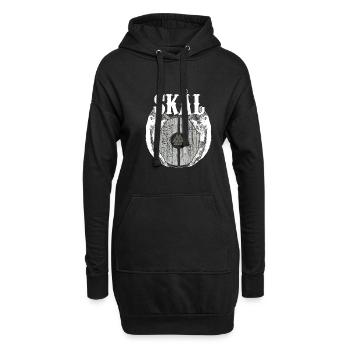 Wikinger Viking Valhalla Odin Thor Germane Wolf - Hoodie-Kleid - Schwarz - Vorne
