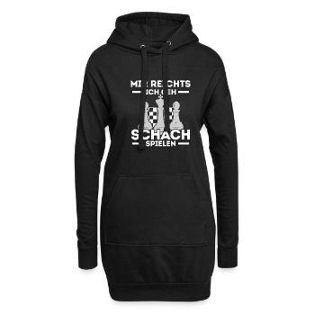 Schachspieler Sprüche Schachfiguren Geschenk - Hoodie-Kleid - Schwarz - Vorne