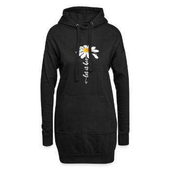 let it bee Gänseblümchen Margerite Blumenmotiv - Hoodie-Kleid - Schwarz - Vorne