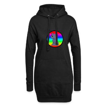 Chat dans le fond cool - Sweat-shirt à capuche long Femme - noir - Devant