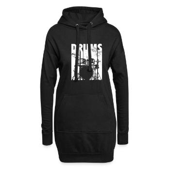 Schlagzeuger Drums | Schlagzeug Drummer Geschenk - Hoodie-Kleid - Schwarz - Vorne