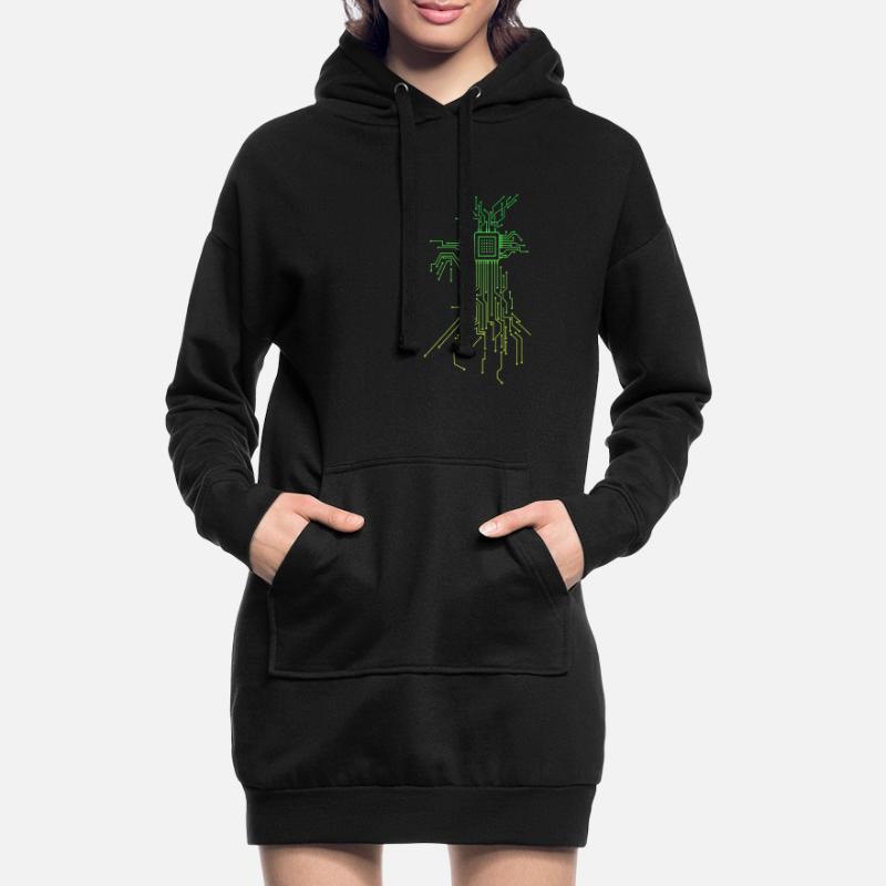 PCB Platinen Layout CPU Herz Computer Admin Nerd Hoodie-Kleid