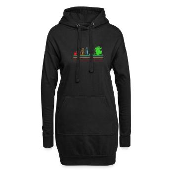 T-Shirt Tambour Batteur Tambour Tambour - Sweat-shirt à capuche long Femme - noir - Devant