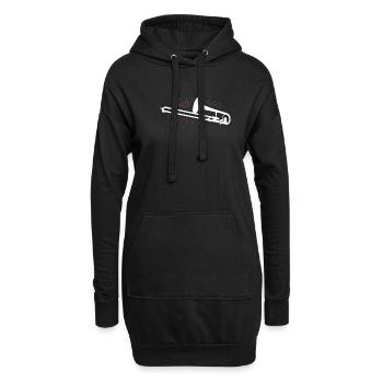 trombone - Sweat-shirt à capuche long Femme - noir - Devant